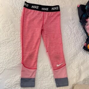 Nike Kids Pink and Gray Leggings